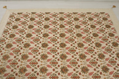 Turkish Bedspread, Twin Size Bed Cover, 6'6X4'6, Beige Topkapi Palace Tulip Pattern Fabric Decorative Cover Blanket