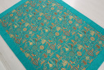 Turkish Bedspread,Twin Size Bed Cover, 6'6X4'6,Turquoise Blue Turkish Dream Pattern Fabric Decorative Cover Blanket, Dining room