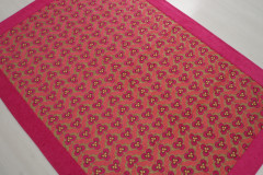 Turkish Bedspread, Twin Size Jacquard Bed Cover, 6'6X4'6, Mazenda Pink Tiger Eyes Pattern Fabric Decorative Cover