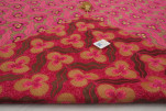 Turkish Bedspread, Twin Size Jacquard Bed Cover, 6'6X4'6, Mazenda Pink Tiger Eyes Pattern Fabric Decorative Cover