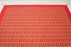 Turkish Bedspread, Twin Size Bed Cover, 6'6X4'6, Red Tiger Eyes Pattern Fabric Decorative Cover Blanket, Dining room