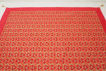 Turkish Bedspread, Twin Size Bed Cover, 6'6X4'6, Red Tiger Eyes Pattern Fabric Decorative Cover Blanket, Dining room