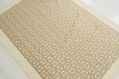 Turkish Bedspread, Twin Size Bed Cover, 6'6X4'6, Beige Tiger Eyes Pattern Fabric Decorative Cover Blanket, Dining room