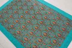 Turkish Bedspread, Twin Size Bed Cover, 6'6X4'6, Turquoise Blue Morocco Pattern Fabric Decorative Cover, Decorative Sofa And Bed