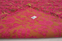 Turkish Bedspread, Twin Size Bed Cover, 6'6X4'6, Mazenda Pink Caucasus Carnation Pattern Fabric Decorative Cover, Sofa Cover