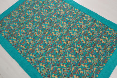 Turkish Bedspread, Twin Size Bed Cover, 6'6X4'6, Turquoise Blue Turkish Carnation Pattern Fabric Decorative Cover, Sofa Cover