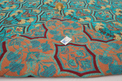 Turkish Bedspread, Twin Size Bed Cover, 6'6X4'6, Turquoise Blue Turkish Carnation Pattern Fabric Decorative Cover, Sofa Cover