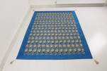 Turkish Bedspread, Twin Size Bed Cover, 6'6X4'6, Navy Blue Water Line Tulip Pattern Fabric Decorative Cover, Sofa Cover