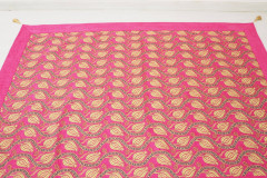 Turkish Bedspread, Twin Size Bed Cover, 6'6X4'6, Mazenda Pink Water Line Tulip Pattern Fabric Decorative Cover, Sofa Cover