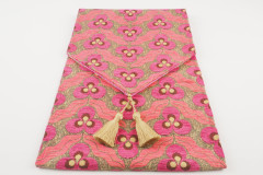 Table Runner, Mazenda Pink Tiger Eyes Pattern Turkish Chenille Fabric Table Linens, Turkish Table Runner,  Dining Table Runner