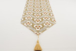 Table Runner,Beige Tiger Eyes Pattern Turkish Chenille Fabric Table Linens,Table Linens,Turkish Table Runner,Dining Table Runner