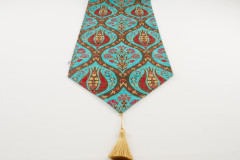 Table Runner, Turquoise Blue Morocco Pattern Turkish Chenille Fabric Table Linens, Turkish Table Runner, Turkish Table Linens