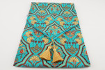 Table Runner, Turquoise Blue Carnation Pattern Dining Table Runner, Turkish Fabric Table Linens