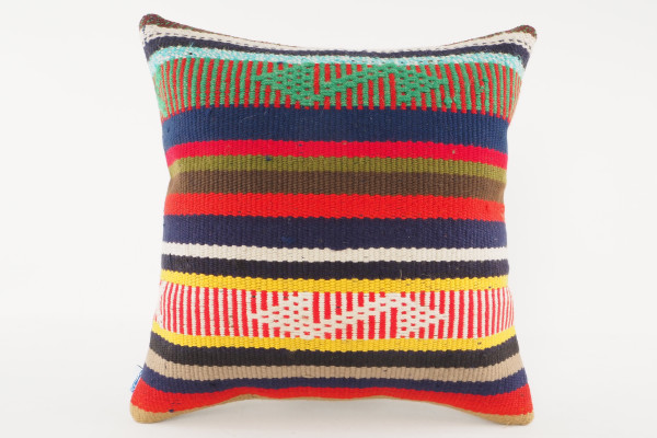 Kilim Pillow, ID 453, Kilim Pillow 16x16, Turkish Kilim Pillow, Fabric Kilim Pillows, Kilim Pillow Cover, Decorative Pillows