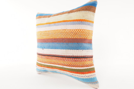 Kilim Pillow, ID 580, Kilim Pillow 16x16, Turkish Kilim Pillow, Fabric Kilim Pillows, Kilim Pillow Cover, Decorative Pillows