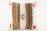 Kilim Pillow, ID 575, Kilim Pillow 16x16, Turkish Kilim Pillow, Fabric Kilim Pillows, Kilim Pillow Cover, Decorative Pillows