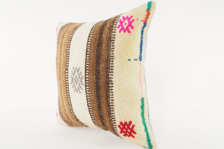 Kilim Pillow, ID 575, Kilim Pillow 16x16, Turkish Kilim Pillow, Fabric Kilim Pillows, Kilim Pillow Cover, Decorative Pillows