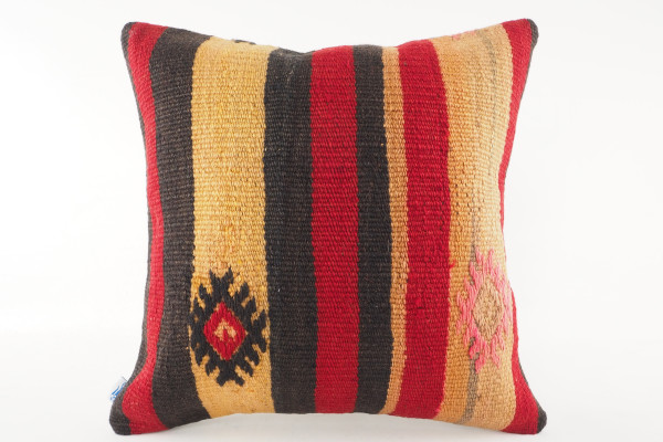 Kilim Pillow, ID 549, Kilim Pillow 16x16, Turkish Kilim Pillow, Fabric Kilim Pillows, Kilim Pillow Cover, Decorative Pillows