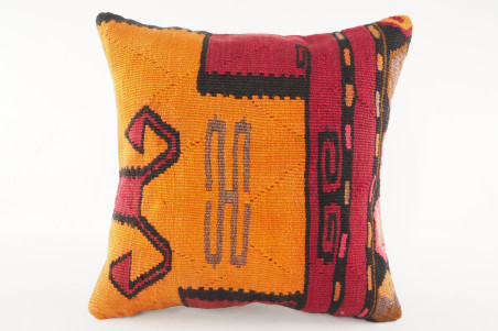 Kilim Pillow, ID 454, Kilim Pillow 16x16, Turkish Kilim Pillow, fabric kilim pillows, kilim pillow cover, decorative pillows