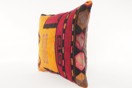 Kilim Pillow, ID 454, Kilim Pillow 16x16, Turkish Kilim Pillow, fabric kilim pillows, kilim pillow cover, decorative pillows