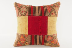 Kilim Pillow, ID 441, Kilim Pillow 19x19, Pachwork kilim pillow, kilim pillow lumbar, Throw Pillow, turkish kilim pillow