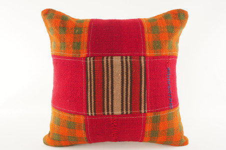 Kilim Pillow, ID 444, Kilim Pillow 19x19, Pachwork kilim pillow, kilim pillow lumbar, Throw Pillow, turkish kilim pillow