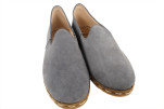 Womens Leather Shoes, Gray Suede Genuine Leather Women's Shoe, Womens Grounding Shoes, Womens Loafer Shoes, Flat Summer Shoe