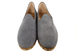 Womens Leather Shoes, Gray Suede Genuine Leather Women's Shoe, Womens Grounding Shoes, Womens Loafer Shoes, Flat Summer Shoe