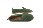 Mens Leather Shoes, Green Suede Genuine Leather Mens Shoes, Mens Grounding Shoes, Men Loafer Shoes, Flat Shoes, Mens Slip Ons