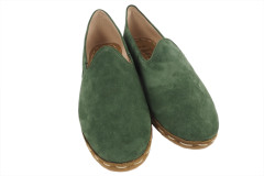 Mens Leather Shoes, Green Nubuck Genuine Leather Mens Shoes, Mens Grounding Shoes, Men Loafer Shoes, Flat Shoes, Mens Slip Ons