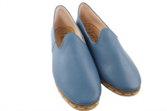 Mens Leather Shoes, Blue Genuine Leather Mens Shoes, Grounding Shoes, Zero Drop Shoes, Loafer Shoes, Flat Shoes, Mens Slip Ons