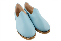 Mens Leather Shoes,Turquoise Blue Genuine Leather Mens Shoe,Grounding Shoes,Zero Drop Shoes,Loafer Shoe,Flat Shoes,Mens Slip Ons