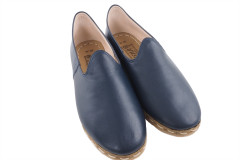 Mens Leather Shoes, Navy Blue Genuine Leather Mens Shoes, Grounding Shoes, Zero Drop Shoes,Loafer Shoes,Flat Shoes,Mens Slip Ons