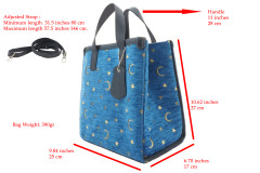 Genuine Lamb Leather Bag, Navy Blue Morocco Pattern Turkish Fabric Womens Bag, ID KCYC02,Lamb Leather Bag,Sheep Skin Leather Bag