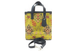 Genuine Lamb Leather Bag, Pistachio Green Topkapi Palace Tulip Pattern Fabric Womens Bag, ID KCYC07, Leather Bag, Sheep Skin Bag