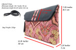 Leather Crossbody Bag,Leather Clutch Bag,ID KCYC43, Pale Pink Topkapi Palace Tulip Pattern Turkish Fabric Womens Bag,Leather Bag