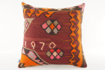 Decorative Turkish Kilim Pillow, ID 187, Kilim Pillow 18x18, Accent kilim pillow, kilim pillow lumbar, Throw Pillow,kilim pillow