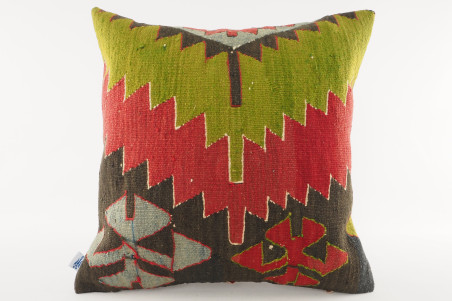 Decorative Turkish Kilim Pillow, ID 136, Kilim Pillow 18x18, Accent kilim pillow, kilim pillow lumbar, Throw Pillow,kilim pillow