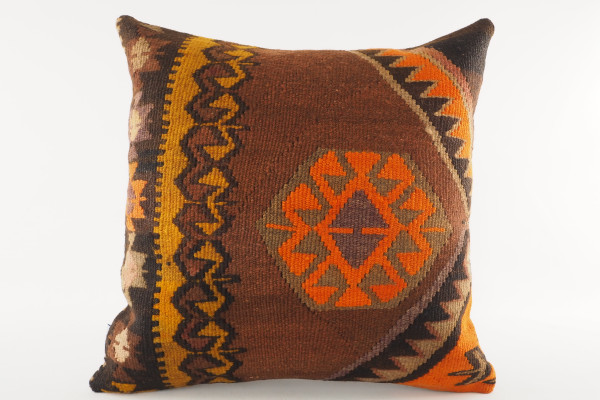 Decorative Turkish Kilim Pillow, ID 184, Kilim Pillow 18x18, Accent kilim pillow, kilim pillow lumbar, Throw Pillow,kilim pillow