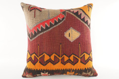 Decorative Turkish Kilim Pillow, ID 193, Kilim Pillow 18x18, Accent kilim pillow, kilim pillow lumbar, Throw Pillow,kilim pillow