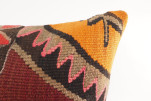 Decorative Turkish Kilim Pillow, ID 193, Kilim Pillow 18x18, Accent kilim pillow, kilim pillow lumbar, Throw Pillow,kilim pillow