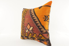 Decorative Turkish Kilim Pillow, ID 197, Kilim Pillow 18x18, Accent kilim pillow, kilim pillow lumbar, Throw Pillow,kilim pillow