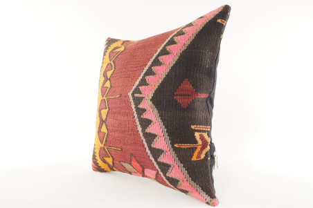 Decorative Turkish Kilim Pillow, ID 211, Kilim Pillow 18x18, Accent kilim pillow, kilim pillow lumbar, Throw Pillow,kilim pillow