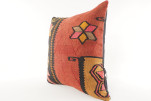 Decorative Turkish Kilim Pillow, ID 280, Kilim Pillow 18x18, Accent kilim pillow, kilim pillow lumbar, Throw Pillow,kilim pillow