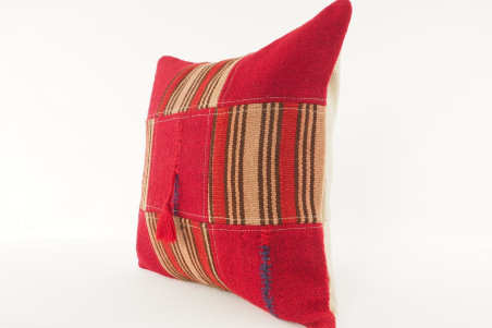 Decorative Turkish Kilim Pillow, ID 405, Kilim Pillow 18x18, Accent kilim pillow, kilim pillow lumbar, Throw Pillow,kilim pillow