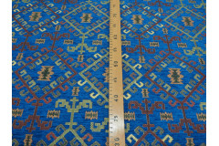 Upholstery Fabric, Kilim Design Fabric, Turkish Navy Blue Kilim Pattern Fabric, Turkish Fabric By the Yard, Fabric By the Meter