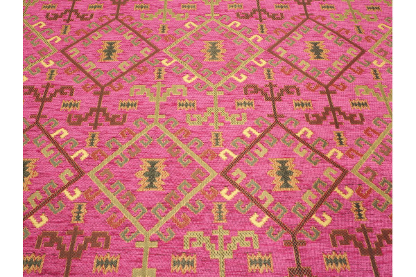 Upholstery Fabric, Kilim Design Fabric, Turkish Mazenda Pink  Kilim Pattern Fabric, Turkish Fabric By the Yards, Bohemian Fabric