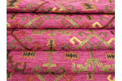 Upholstery Fabric, Kilim Design Fabric, Turkish Mazenda Pink  Kilim Pattern Fabric, Turkish Fabric By the Yards, Bohemian Fabric