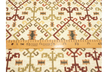 Upholstery Fabric, Kilim Design Fabric, Turkish Beige Kilim Pattern Fabric, Turkish Fabric By the Yards,Bohemian Jacquard Fabric