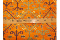 Upholstery Fabric, Kilim Design Fabric, Turkish Orange Kilim Pattern Fabric,Turkish Fabric By the Yards,Bohemian Jacquard Fabric